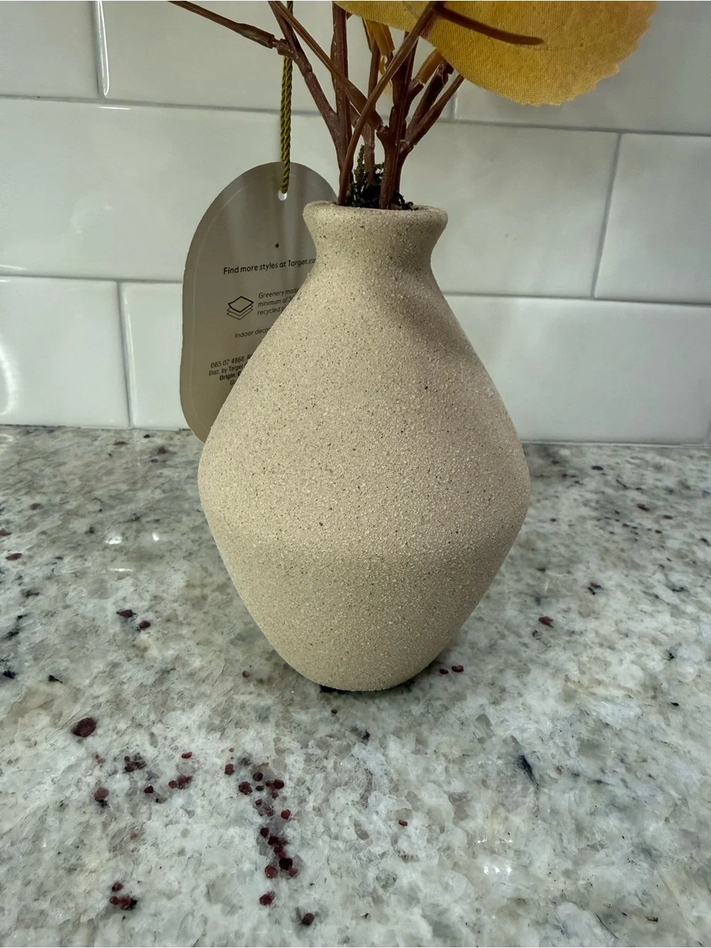 Threshold Golden Orange Autumn Leaf Stem Arrangement in Ceramic Vase 15” (H) NWT